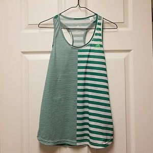 Green and White Adidas Tank
